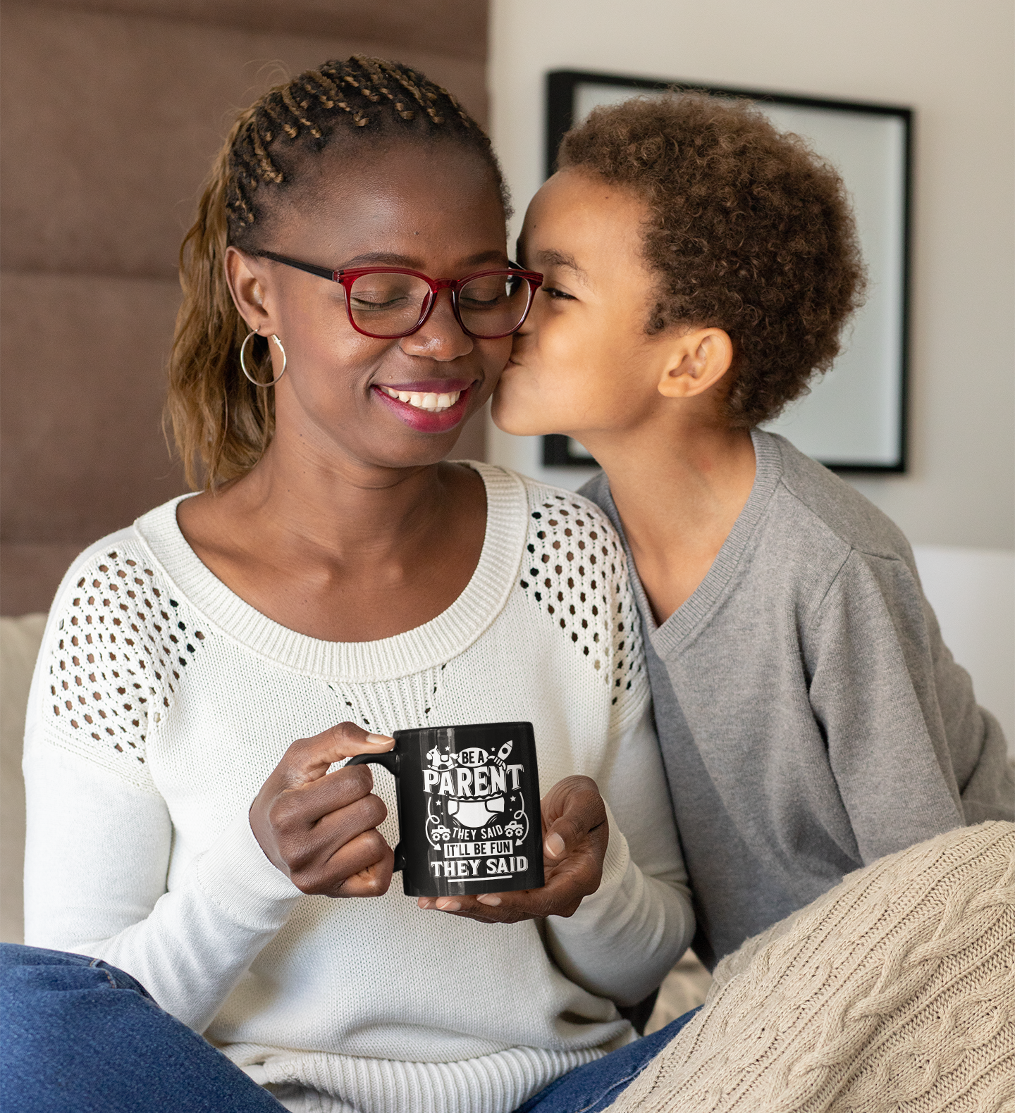 Buy 'Be a Parent They Said...' Black Glossy Mug | Dino's Tees