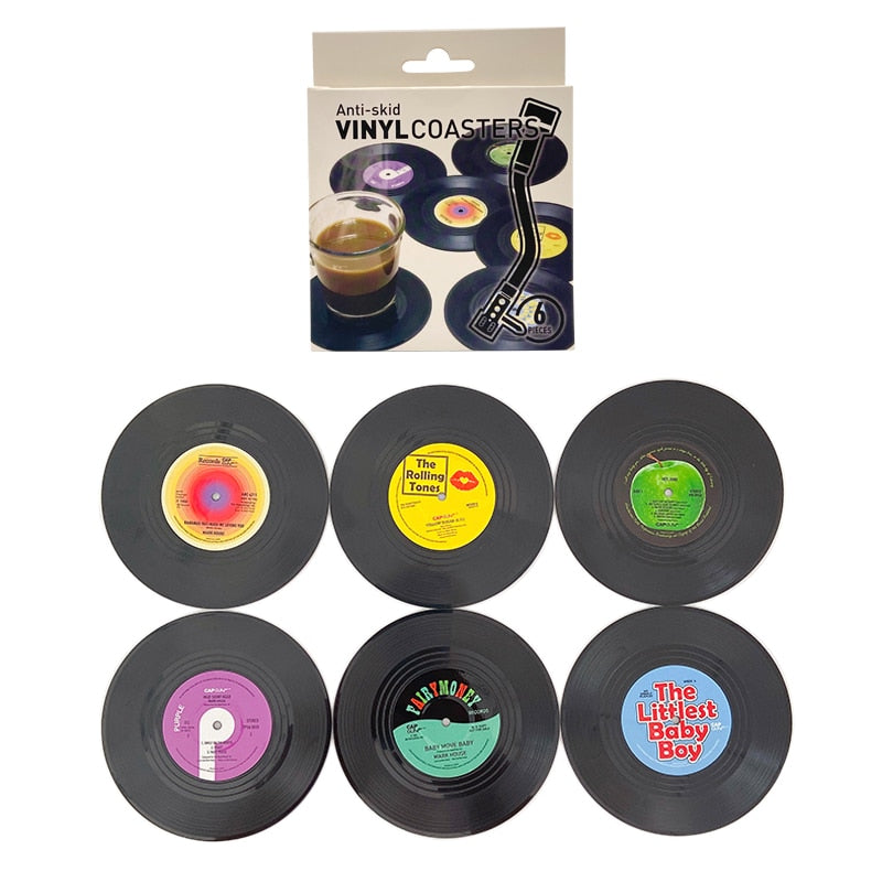 Buy Retro Vinyl Mug Coasters - Elevate Your Coffee Experience!