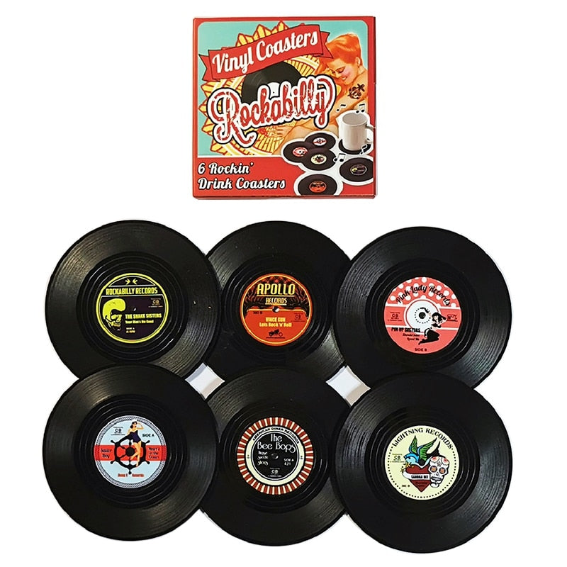 Buy Retro Vinyl Mug Coasters - Elevate Your Coffee Experience!