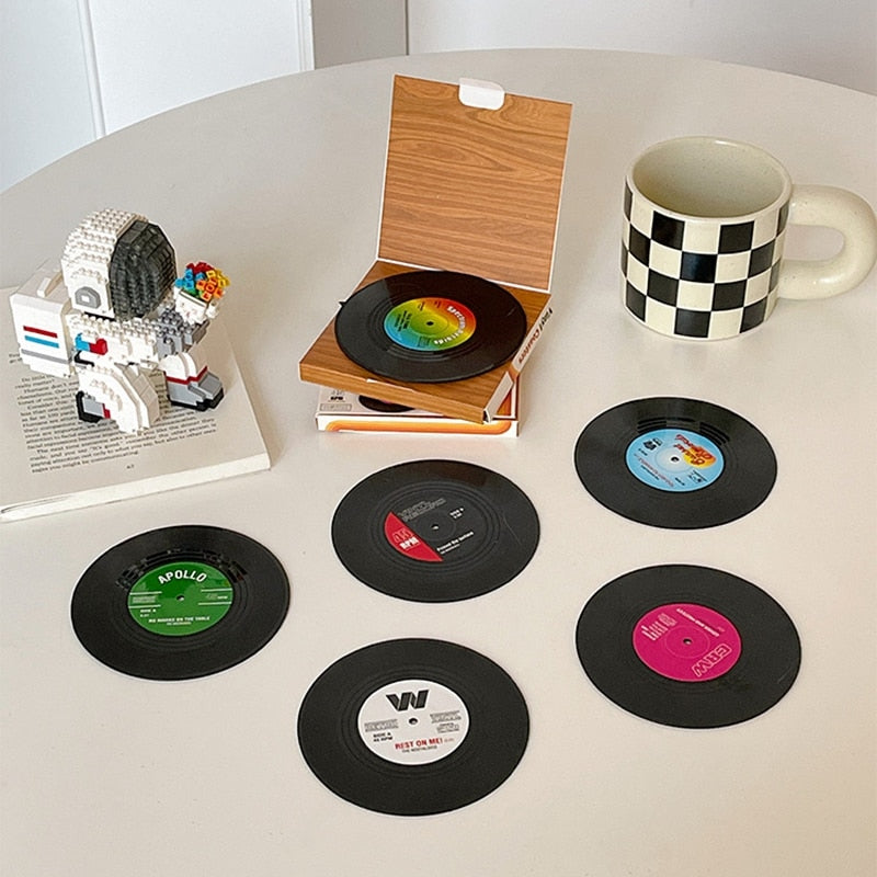 Buy Retro Vinyl Mug Coasters - Elevate Your Coffee Experience!