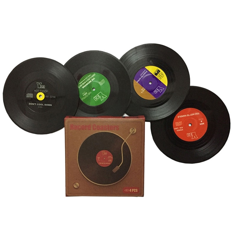 Buy Retro Vinyl Mug Coasters - Elevate Your Coffee Experience!