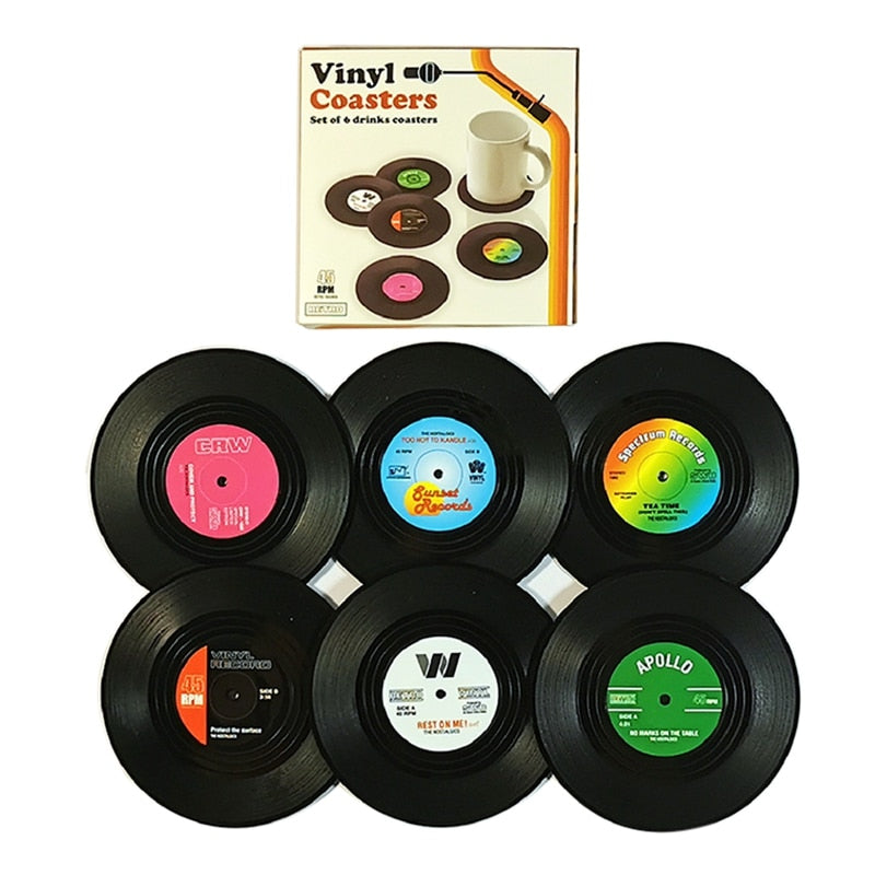 Buy Retro Vinyl Mug Coasters - Elevate Your Coffee Experience!