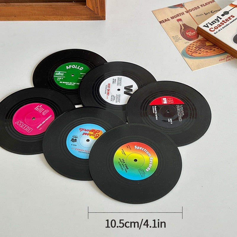 Retro Vinyl Mug Coasters - IMPRESS EVERYONE WITH THESE COOL RETRO COASTERS!