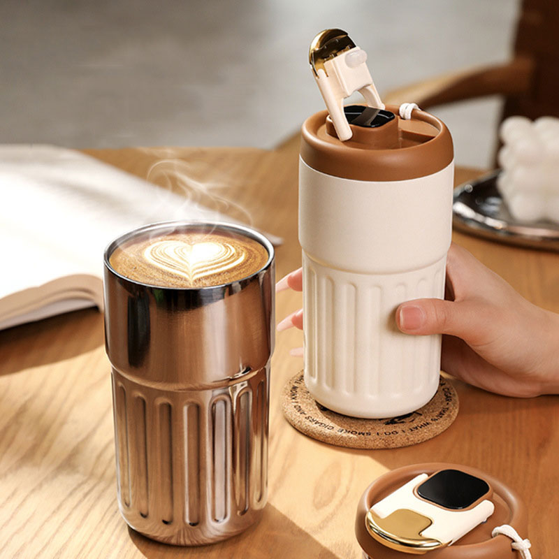 Temperature Display Travel Thermos Mug - MAKE YOUR FRIENDS GREEN WITH ENVY!