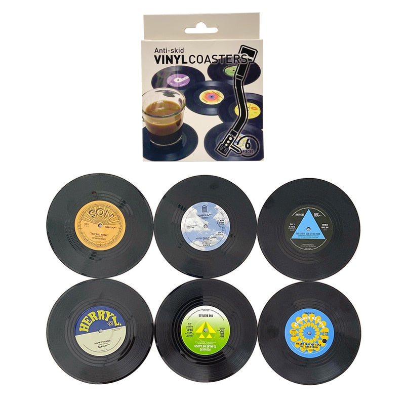 Buy Retro Vinyl Mug Coasters - Elevate Your Coffee Experience!