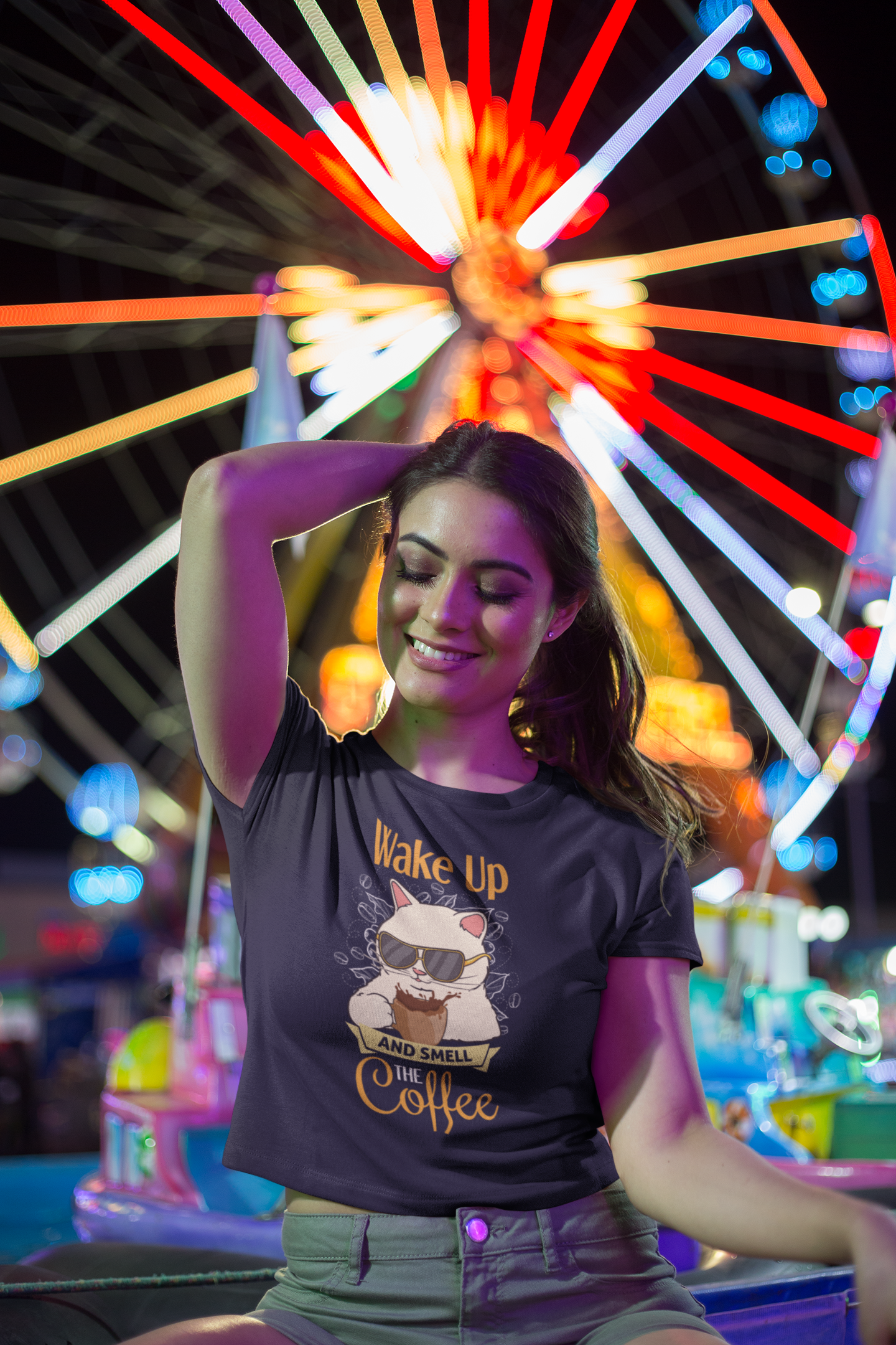 'Wake Up and Smell the Coffee' Purrfect Short-Sleeve Unisex T-Shirt for Coffee Lovers