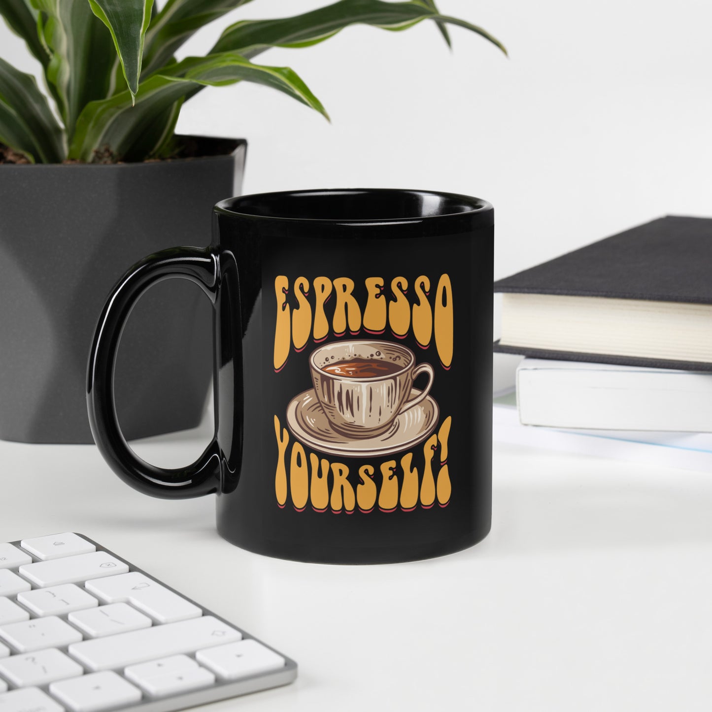 Buy 'Espresso Yourself!' Type A Mug | Exclusive Black Glossy Cup for Coffee Lovers