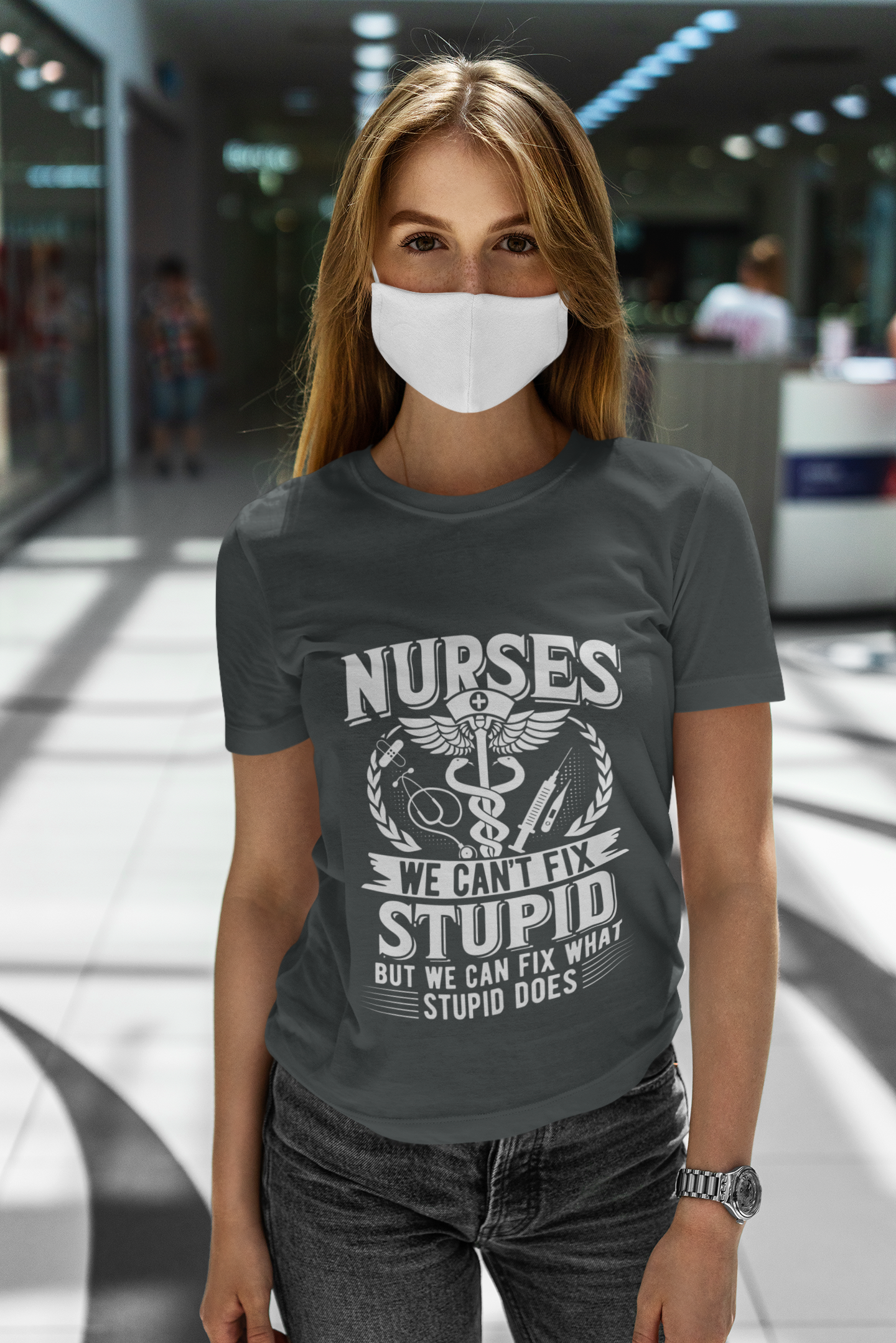 Buy Nurses Can't Fix Stupid Tee – Heroic Comfort at Dino's Tees