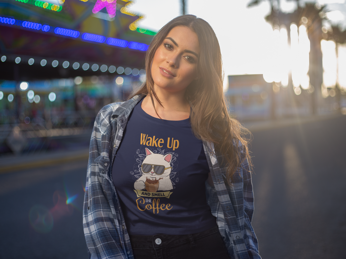 'Wake Up and Smell the Coffee' Purrfect Short-Sleeve Unisex T-Shirt for Coffee Lovers