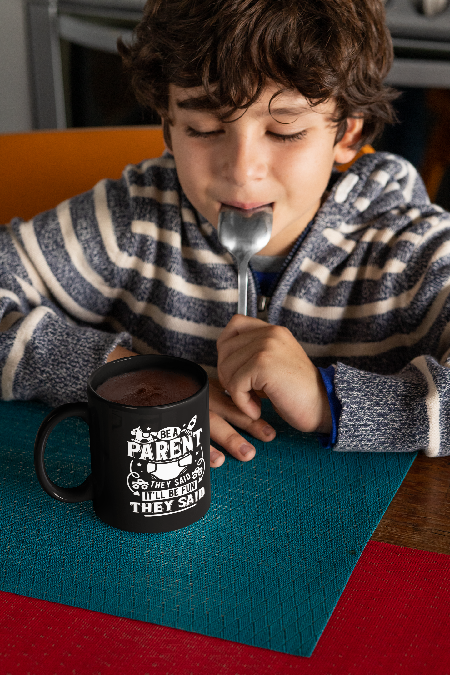 Buy 'Be a Parent They Said...' Black Glossy Mug | Dino's Tees