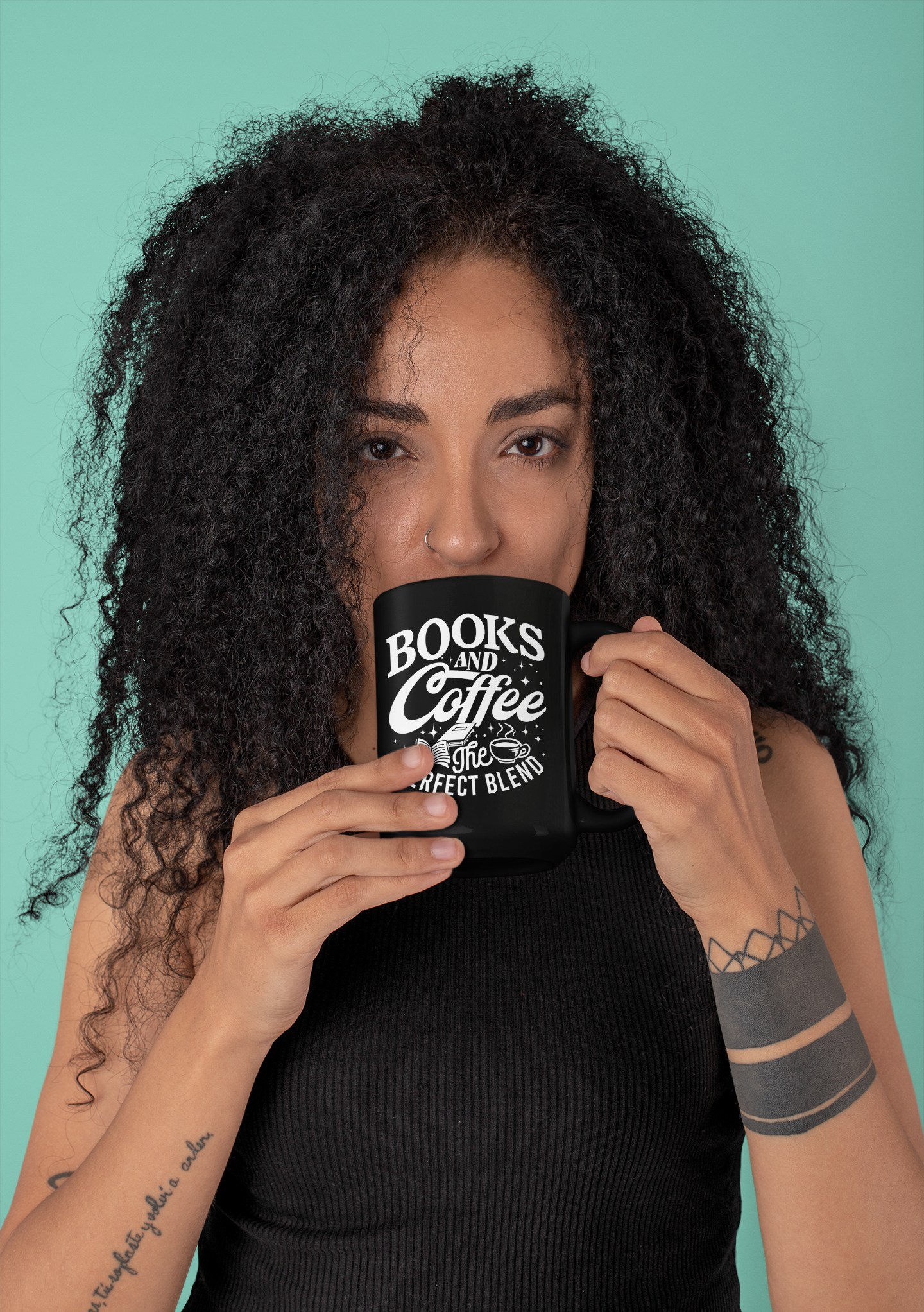 Buy 'Books and Coffee - The Perfect Blend' Mug | Exclusive Black Glossy Cup for Coffee Lovers