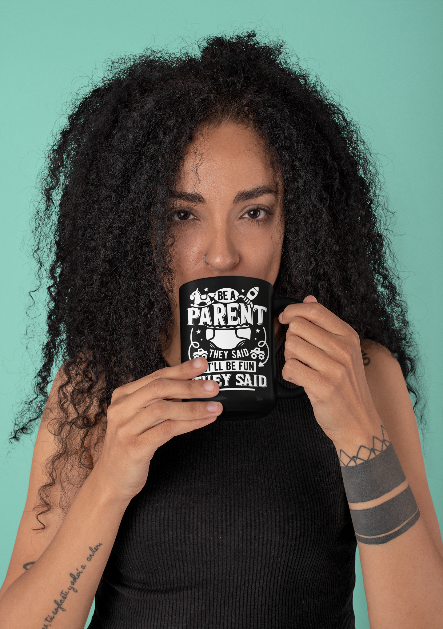 Be a Parent They Said . . . Black Glossy Mug for Parents