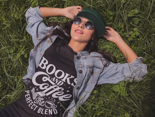 Buy 'Books and Coffee - The Perfect Blend' Tee | Exclusive Unisex Shirt for Book & Coffee Enthusiasts