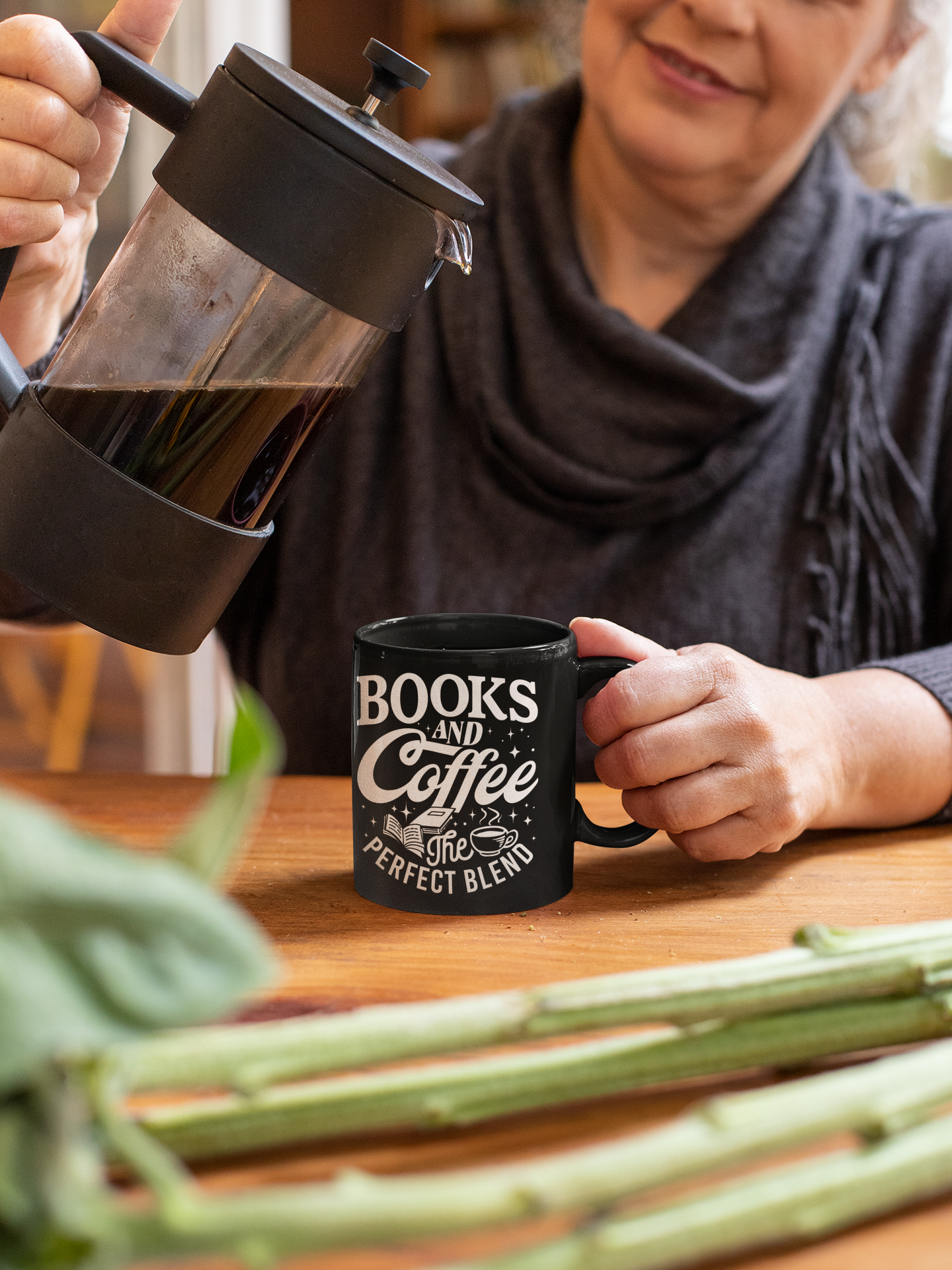 Buy 'Books and Coffee - The Perfect Blend' Mug | Exclusive Black Glossy Cup for Coffee Lovers