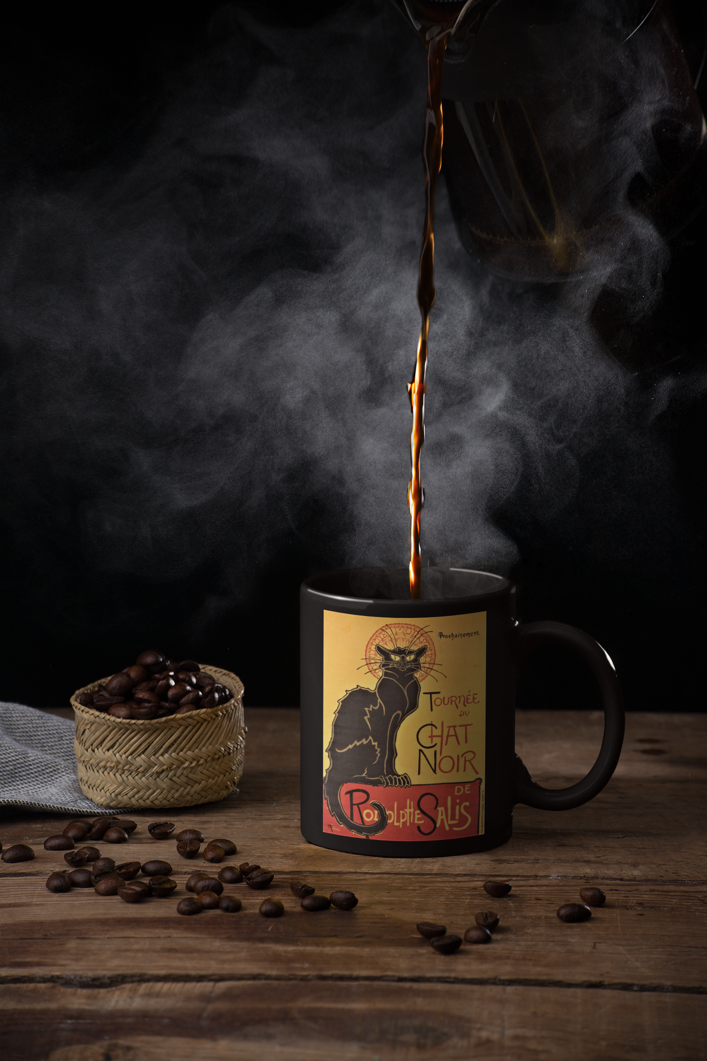 Buy 'Le Chat Noir' Mug – Exclusive Coffee and Cat Lover's Delight at Dino's Tees