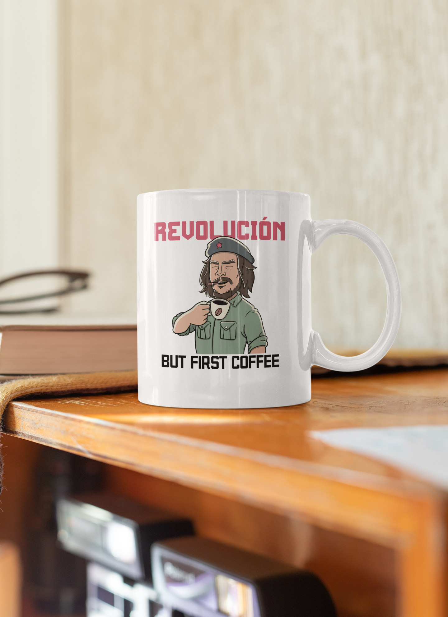 Buy REVOLUCION! But First Coffee Mug - Exclusive at Dino's Tees