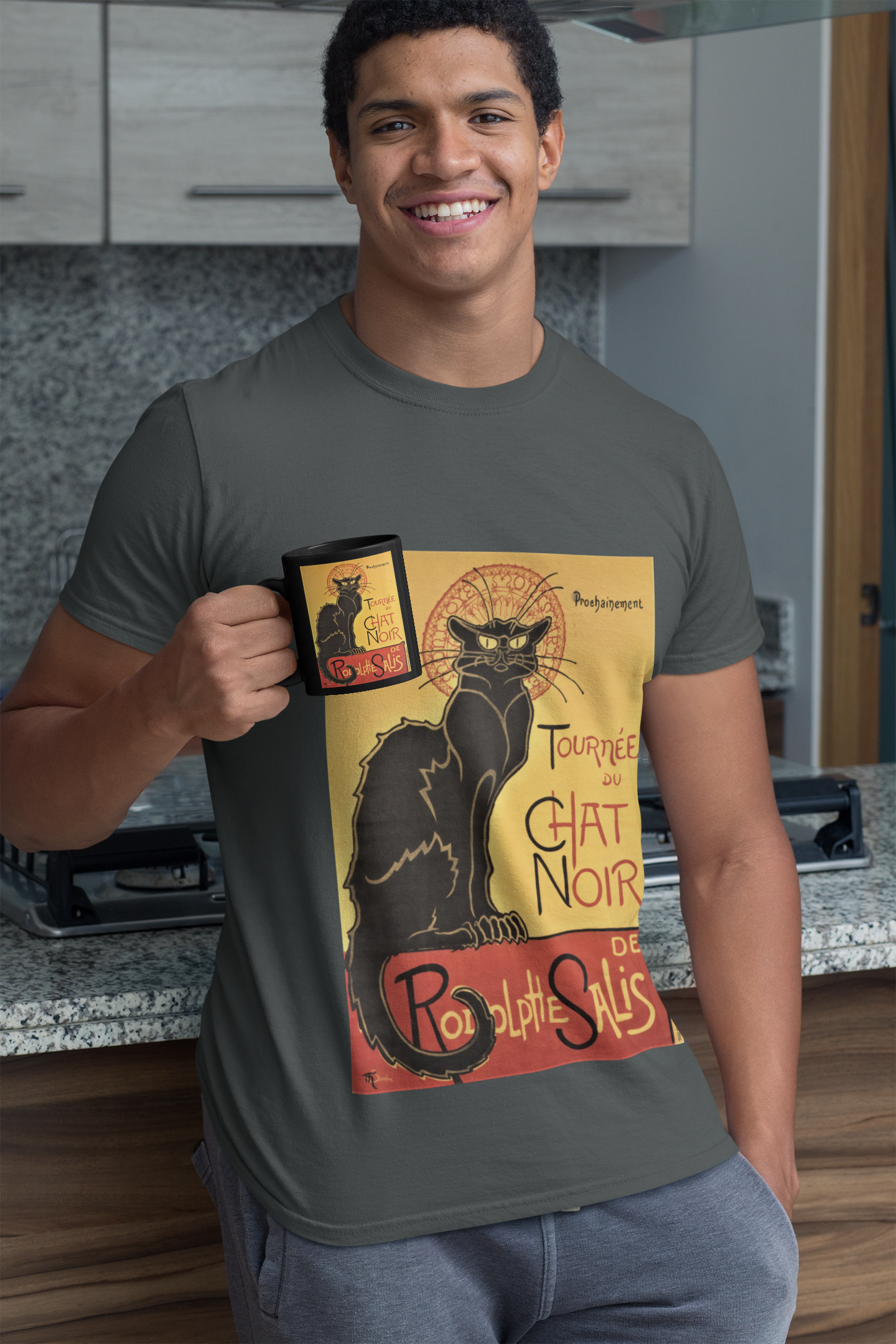 Buy 'Le Chat Noir' Mug – Exclusive Coffee and Cat Lover's Delight at Dino's Tees