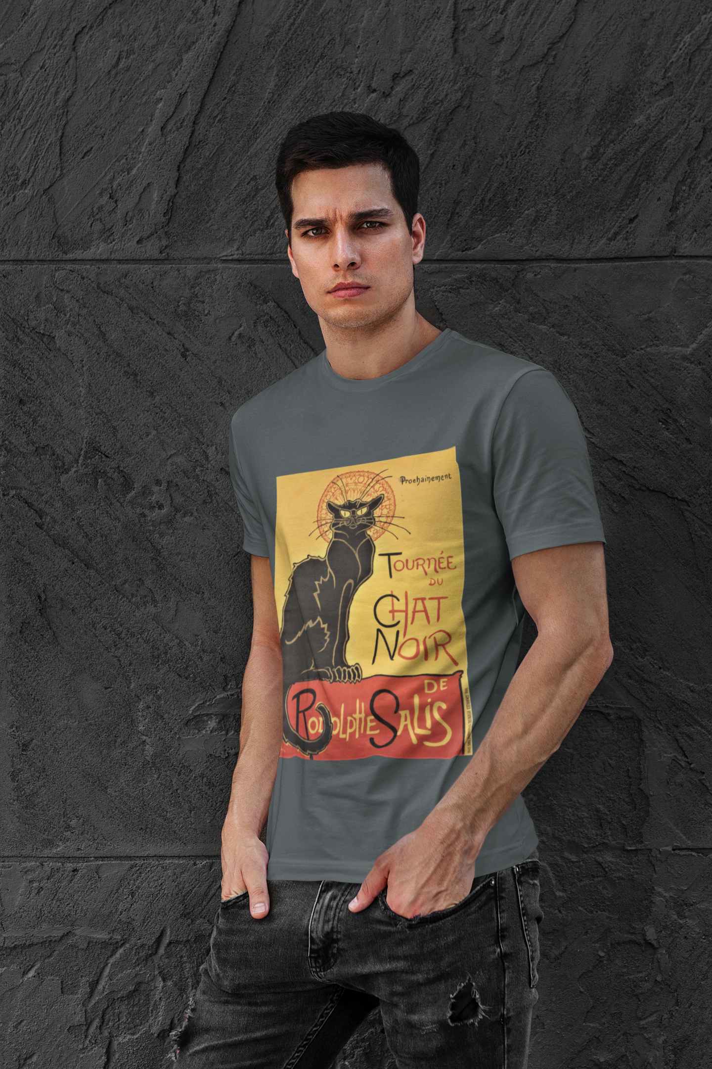 Buy 'Le Chat Noir' T-Shirt – Exclusive Wear for Coffee and Cat Enthusiasts at Dino's Tees