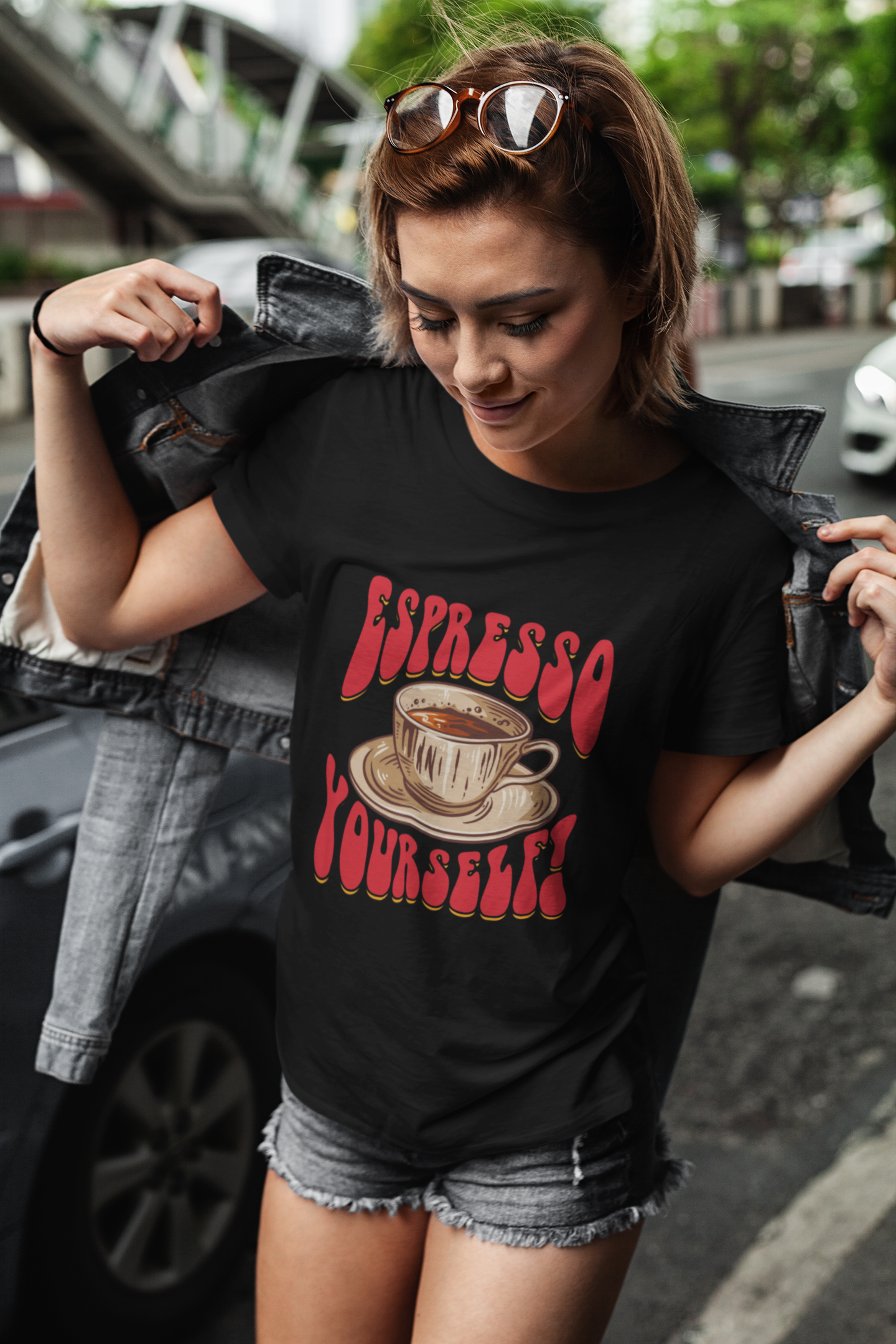 Buy 'Espresso Yourself!' Coffee Lover's Tee | Dino's Tees