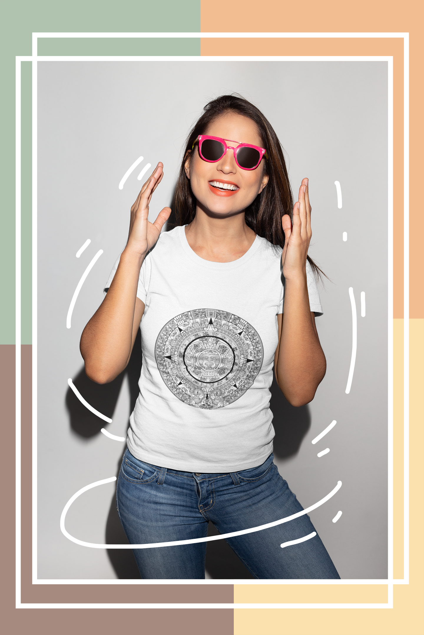 Buy Aztec Sun Stone Cool Tee | Dino's Tees