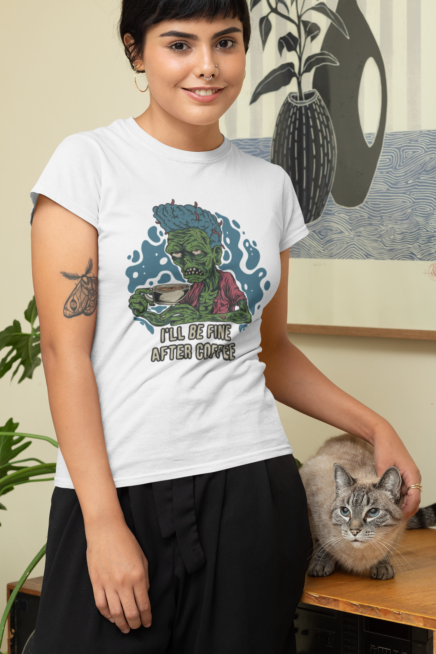 I'll Be Fine After Coffee - Short-Sleeve Unisex White T-Shirt for Coffee Lovers