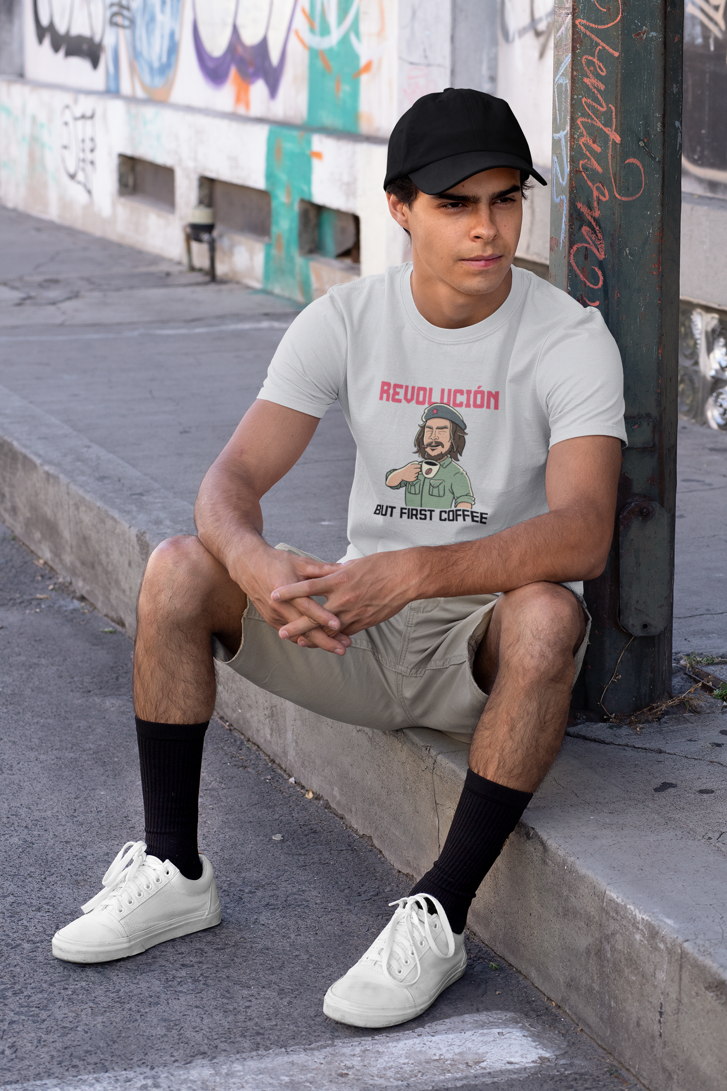 REVOLUCION! BUT FIRST COFFEE - Short-Sleeve Unisex T-Shirt for Coffee Lovers