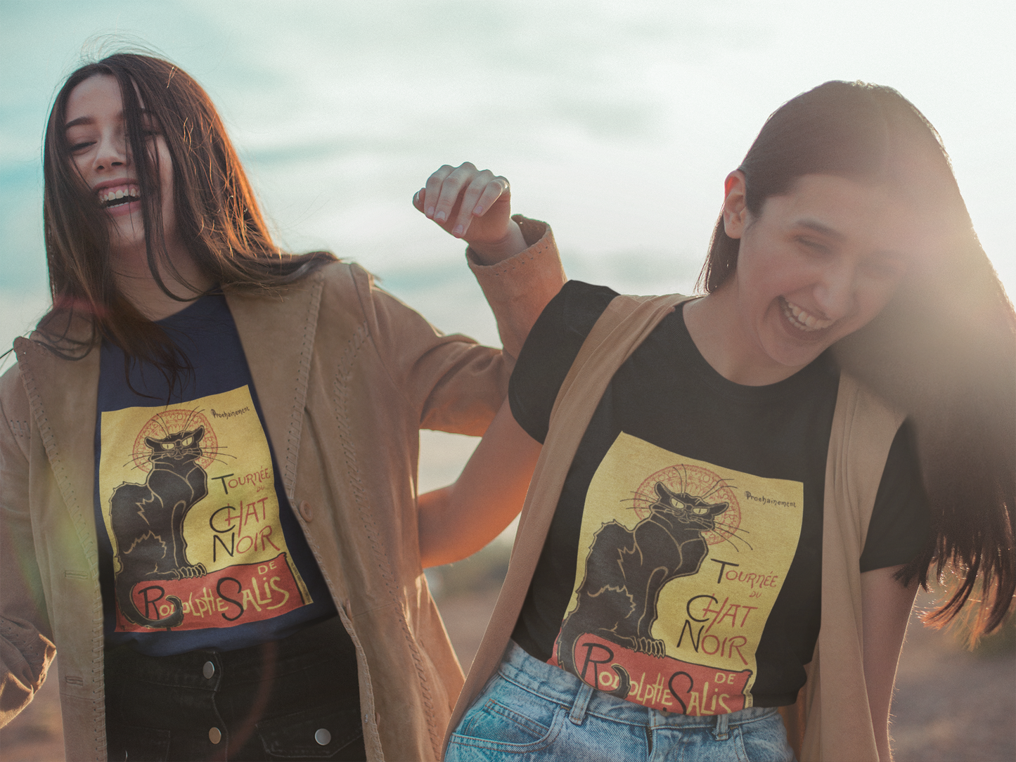 Buy 'Le Chat Noir' T-Shirt – Exclusive Wear for Coffee and Cat Enthusiasts at Dino's Tees