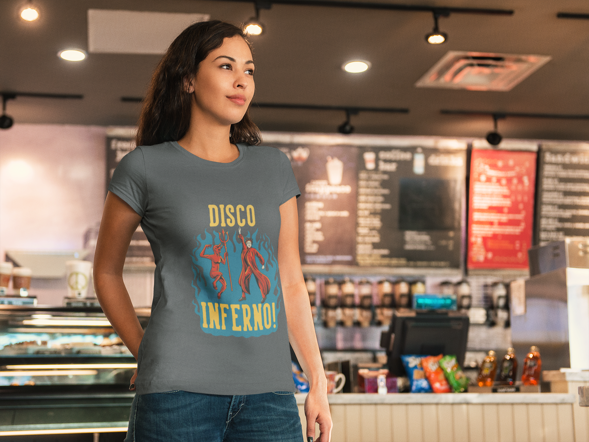 Buy 'Disco Inferno!' Groovy Tee | Dino's Tees