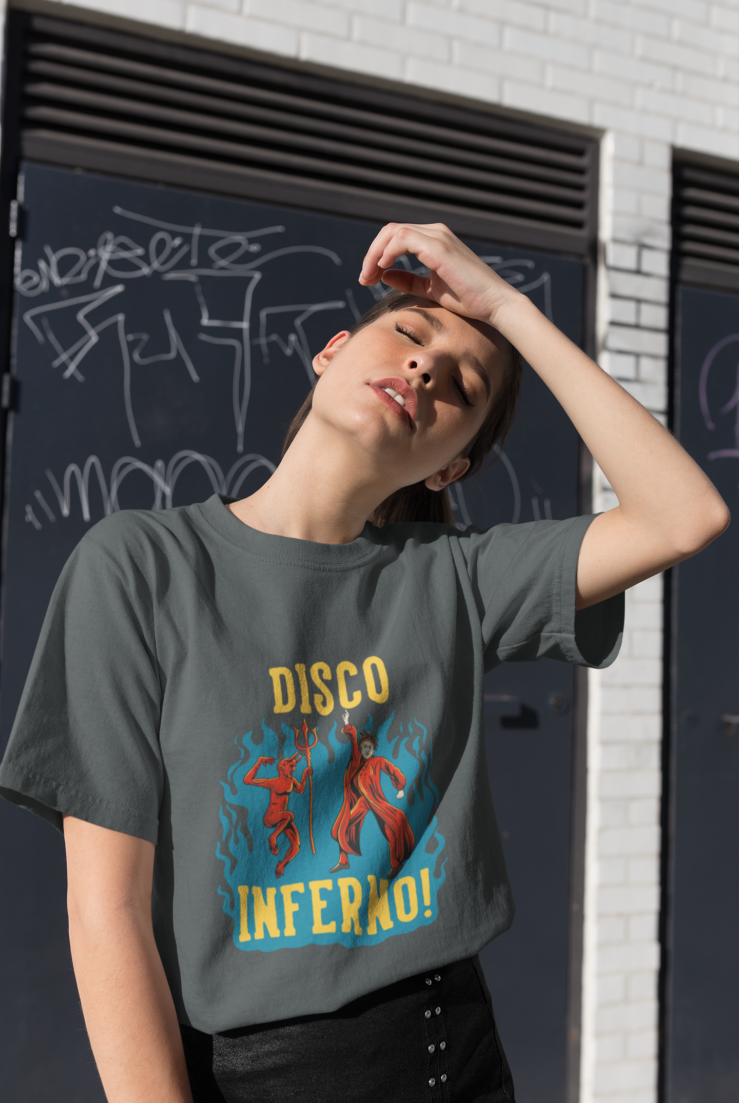 Disco Inferno! Get your groove on in Hell! - Short-Sleeve Unisex T-Shirt for Coffee Lovers