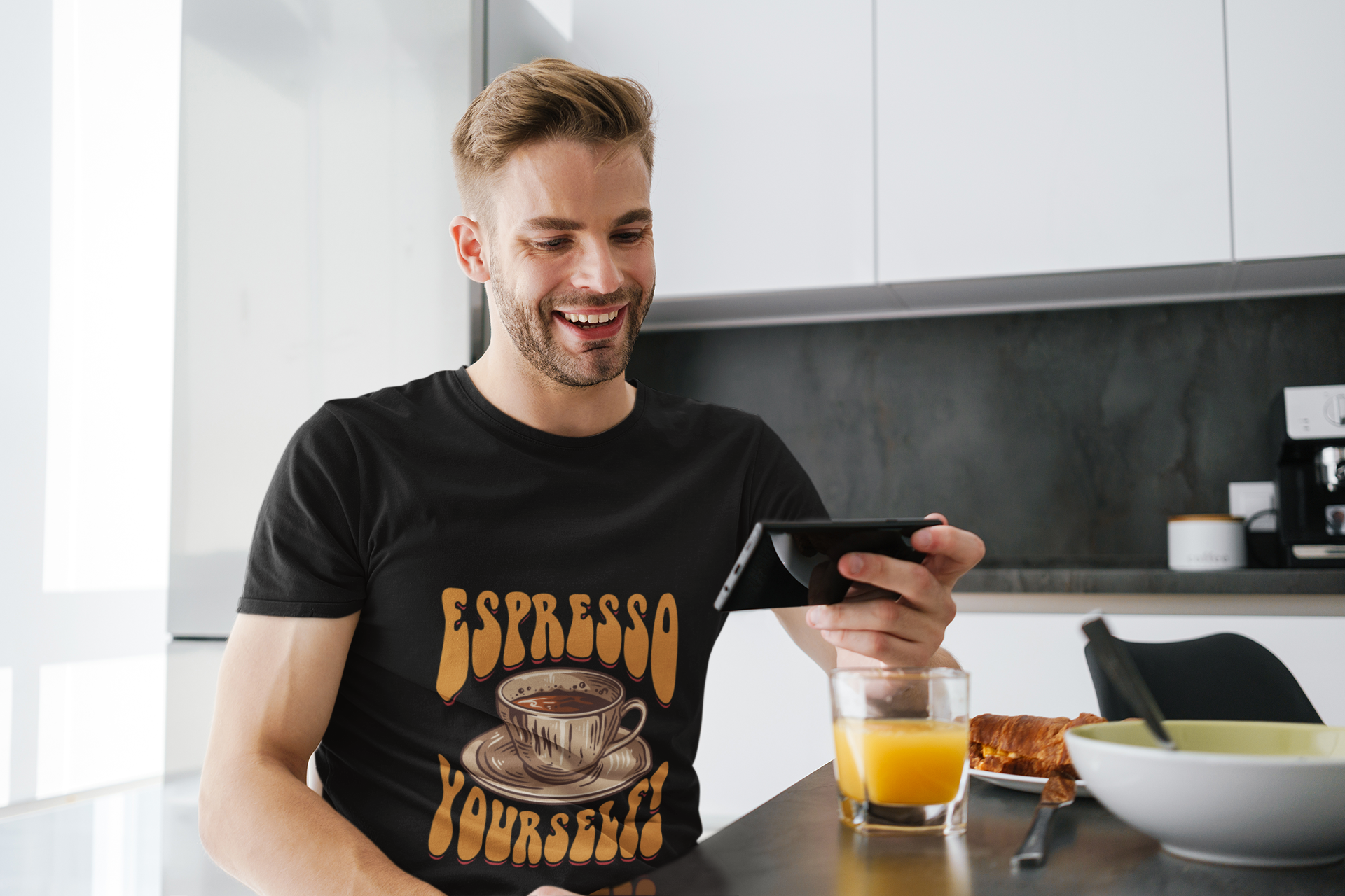 Buy 'Espresso Yourself!' Coffee Lover's Tee | Dino's Tees and Coffee