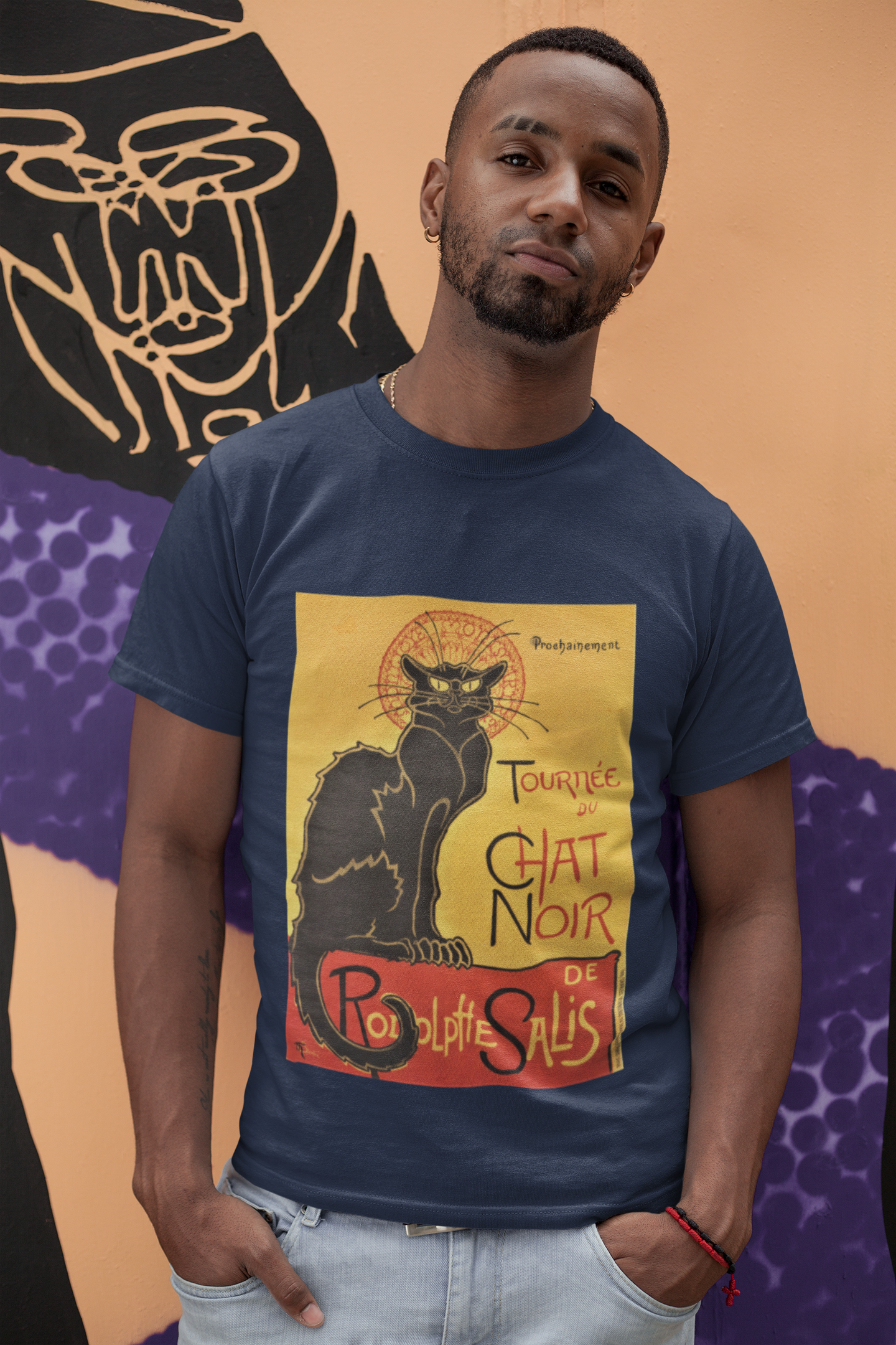 Buy 'Le Chat Noir' T-Shirt – Exclusive Wear for Coffee and Cat Enthusiasts at Dino's Tees