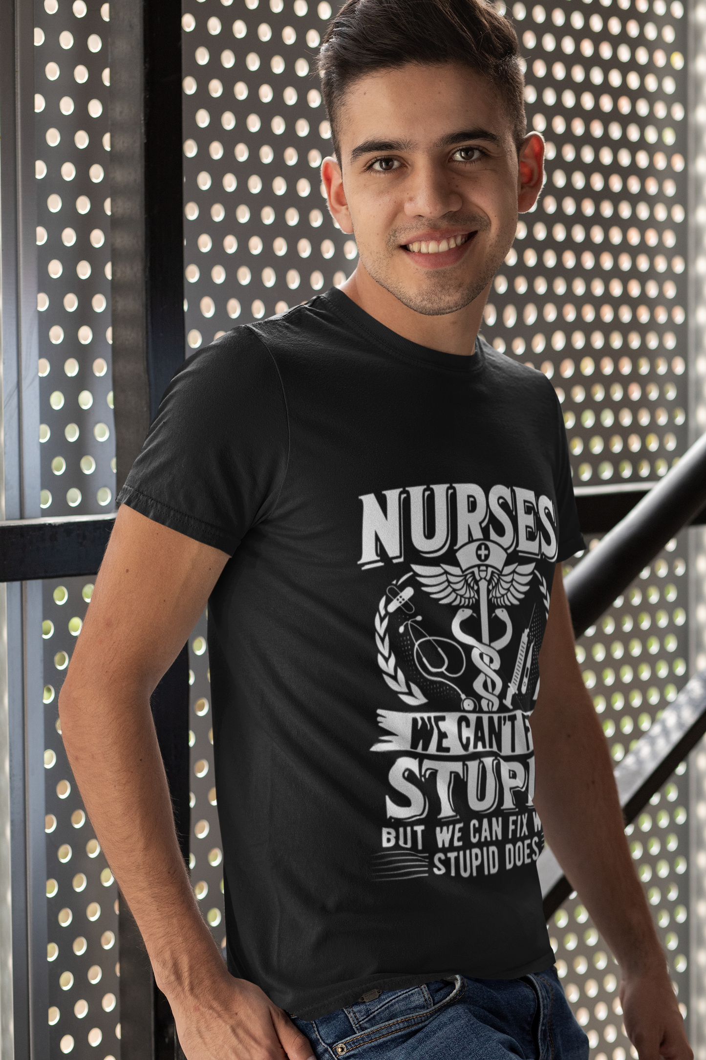 Nurses - We Can't Fix Stupid But We Can Fix What Stupid Does - Cool Short-Sleeve Unisex T-Shirt for Nurses