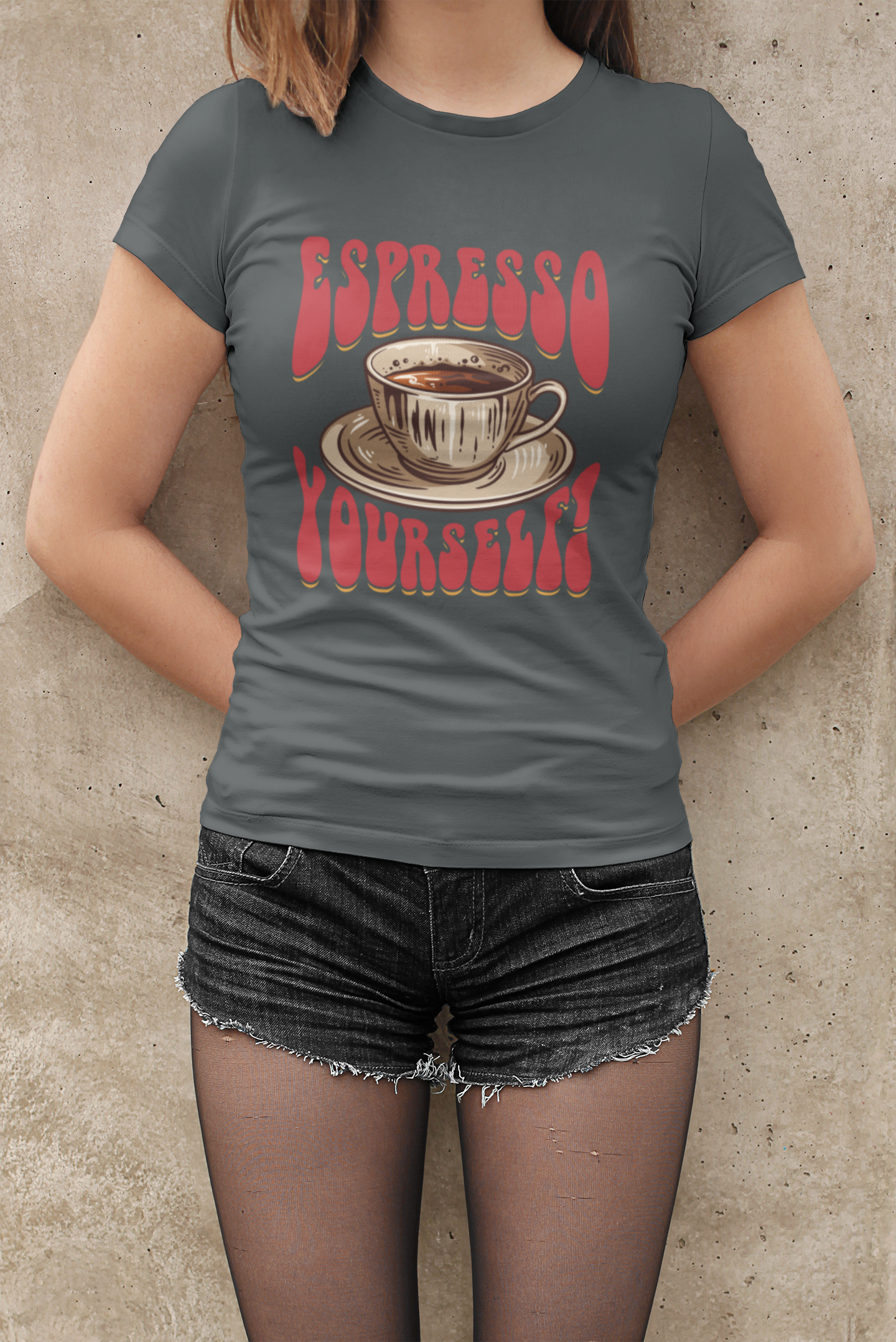 Buy 'Espresso Yourself!' Coffee Lover's Tee | Dino's Tees