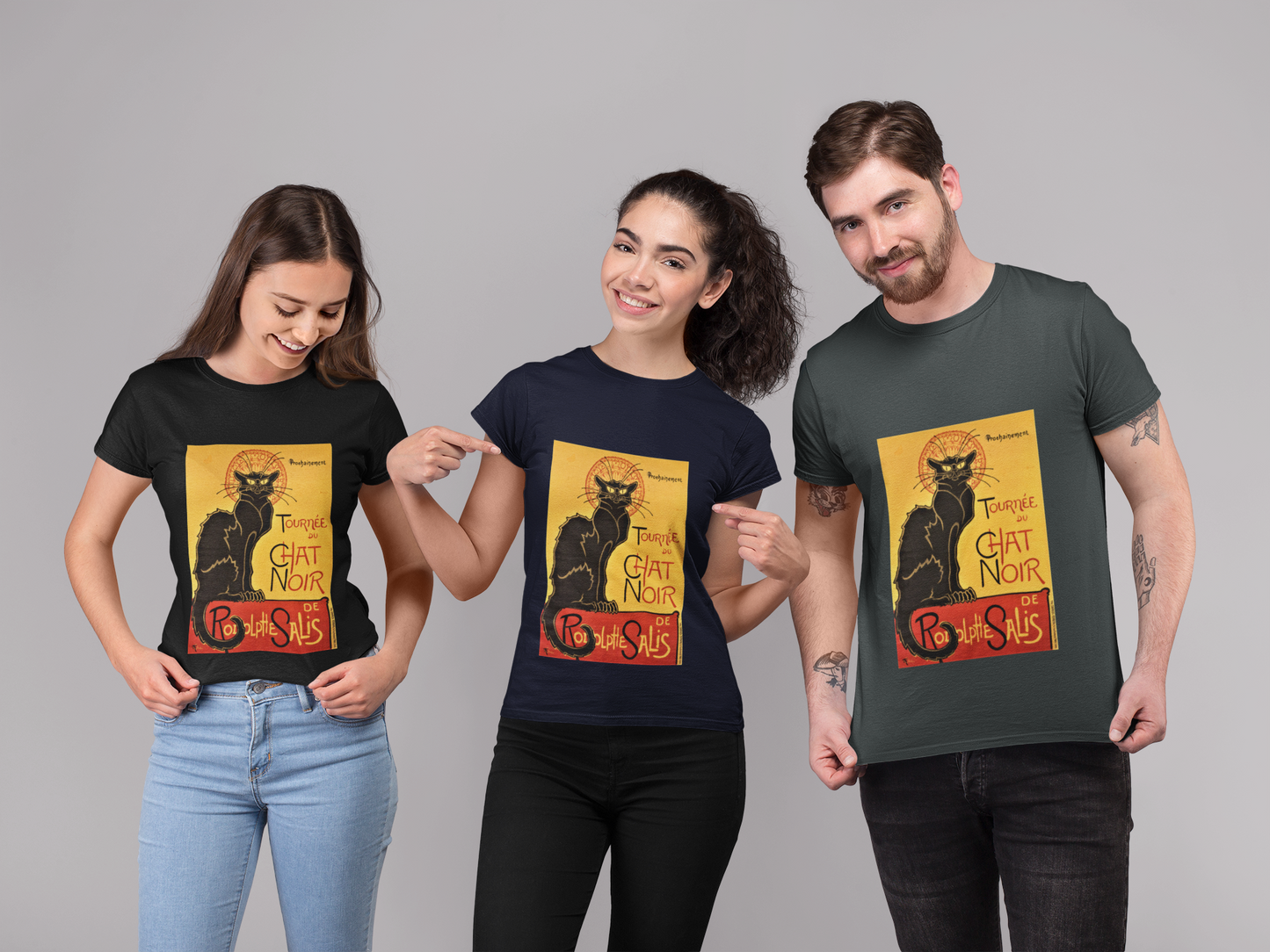 Le Chat Noir - Short-Sleeve Unisex T-Shirt for Coffee and Cat Lovers