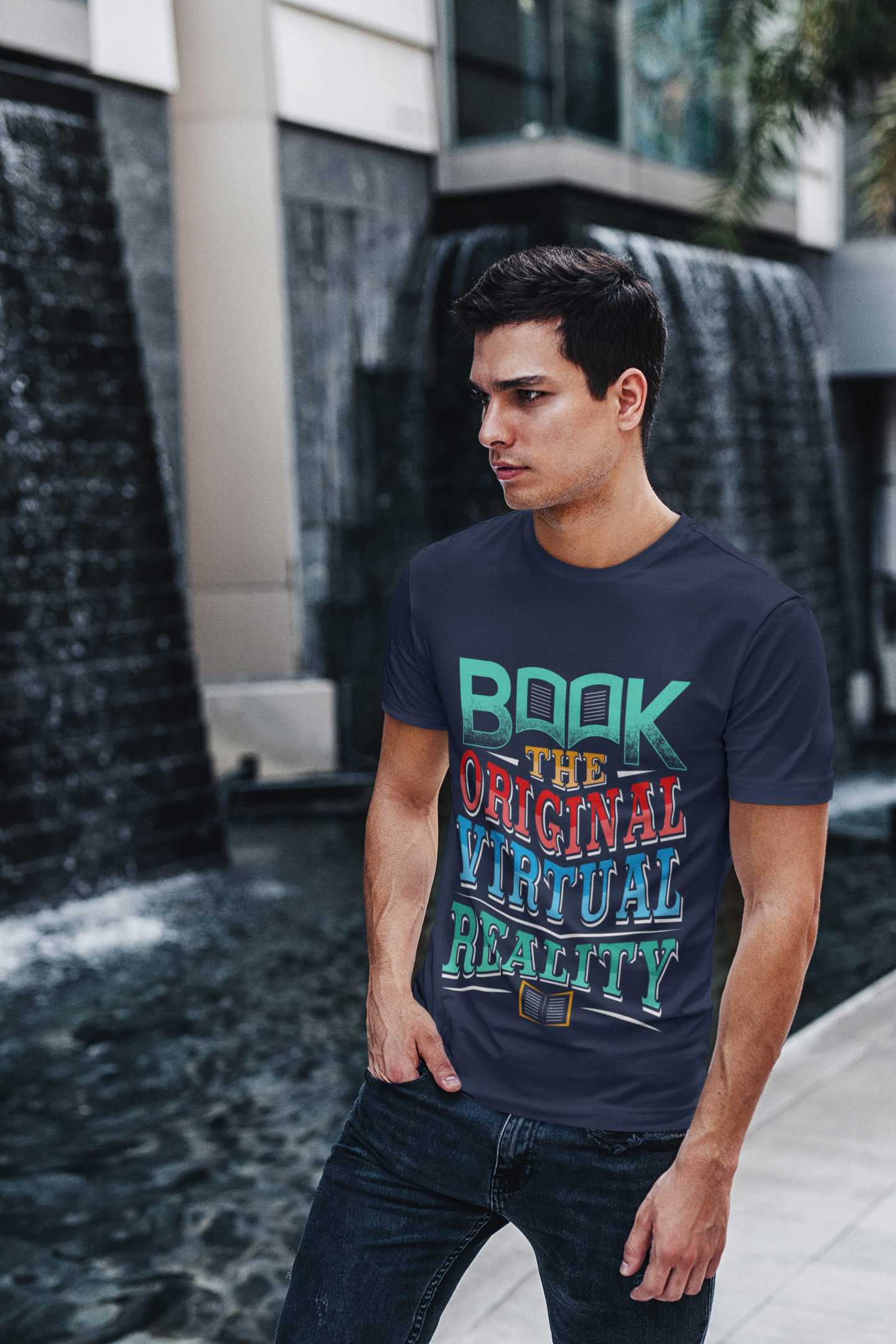 'Book - The Original Virtual Reality.' Short-Sleeve Unisex T-Shirt for Book Lovers