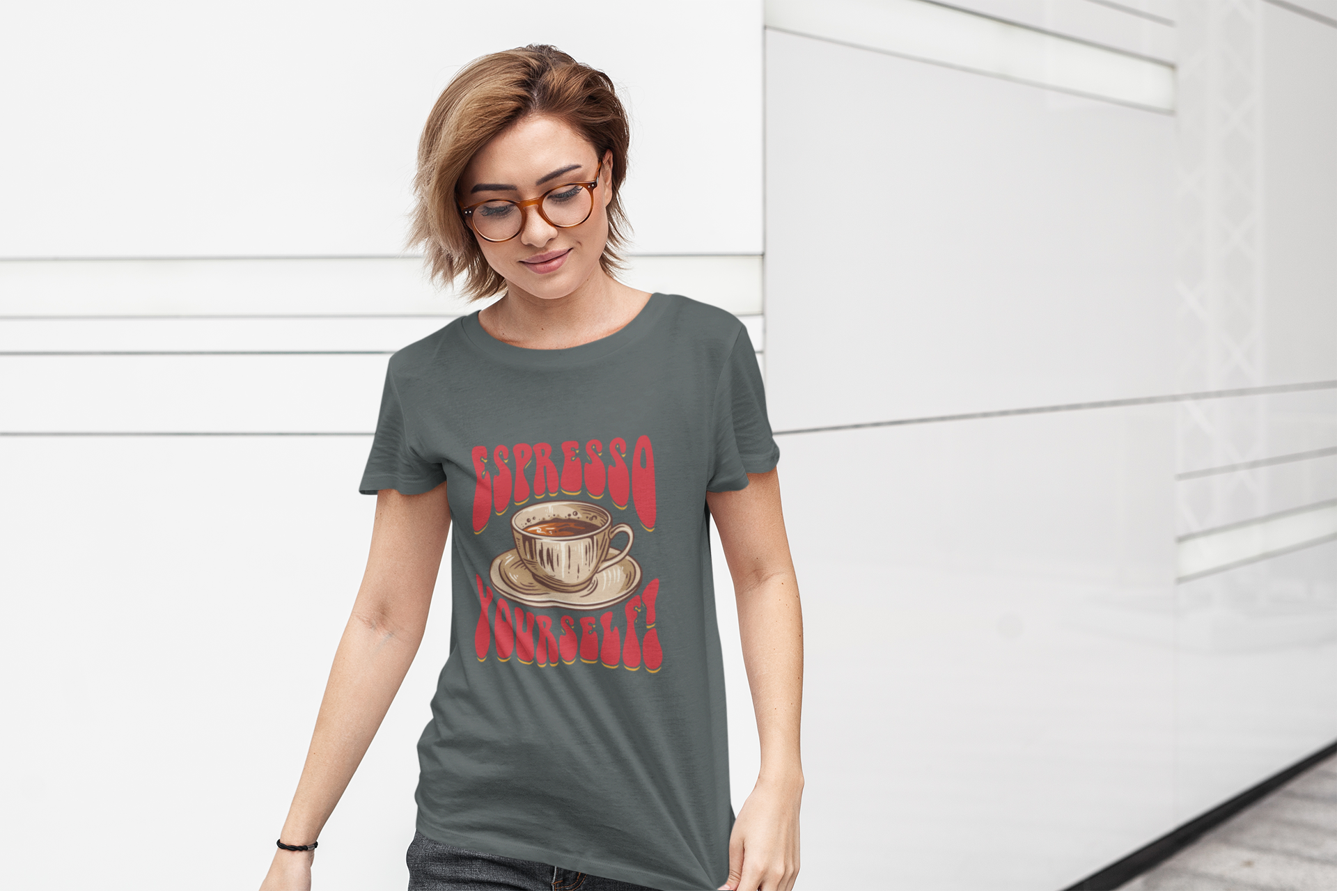 Buy 'Espresso Yourself!' Coffee Lover's Tee | Dino's Tees