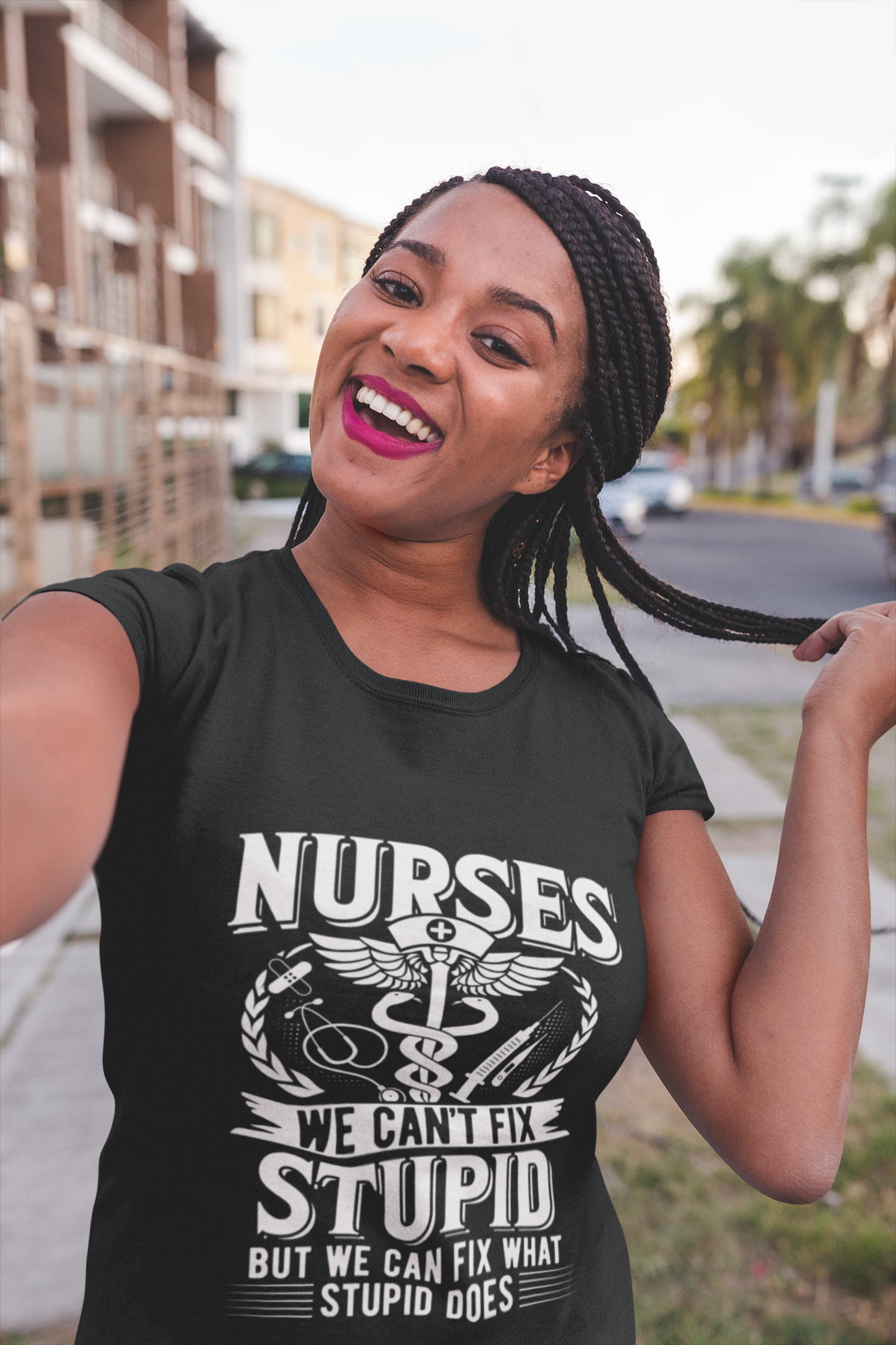 Buy Nurses Can't Fix Stupid Tee – Heroic Comfort at Dino's Tees