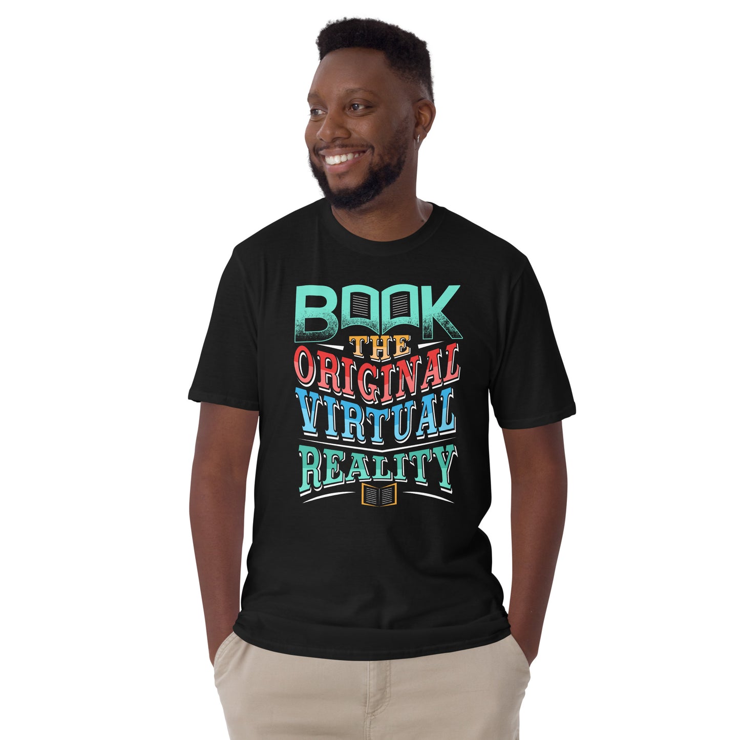 'Book - The Original Virtual Reality.' Short-Sleeve Unisex T-Shirt for Book Lovers