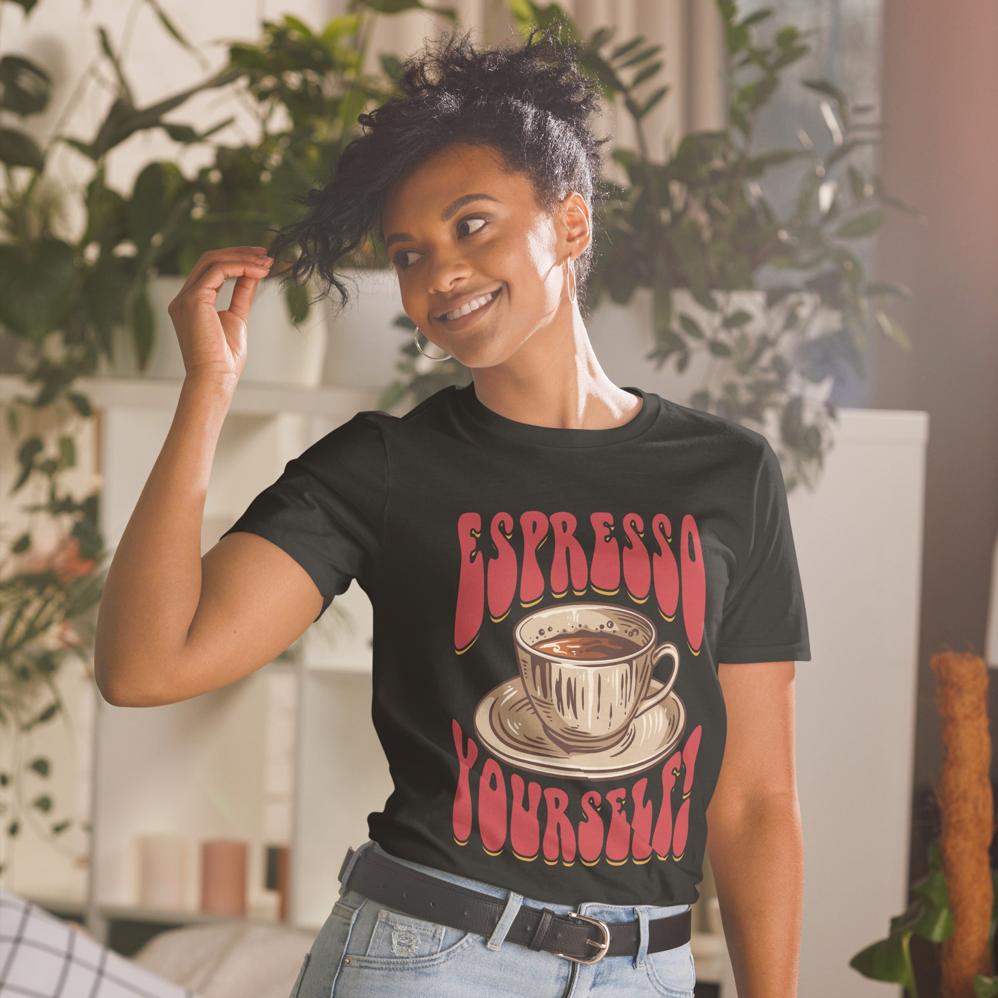 Buy 'Espresso Yourself!' Coffee Lover's Tee | Dino's Tees