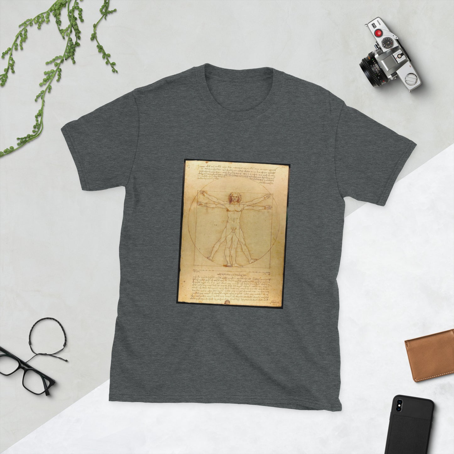 The Vitruvian Man - Leonard Da Vinci - Short-Sleeve Unisex T-Shirt