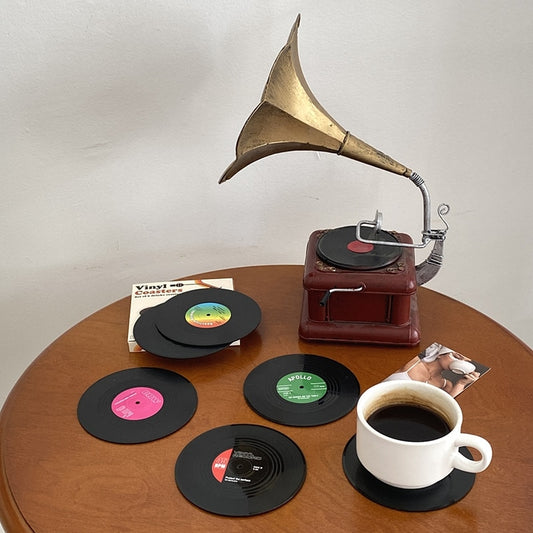 Buy Retro Vinyl Mug Coasters - Elevate Your Coffee Experience!